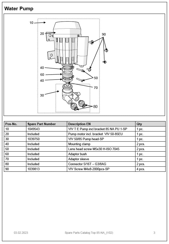 VIV 50/85 Pump head-SP