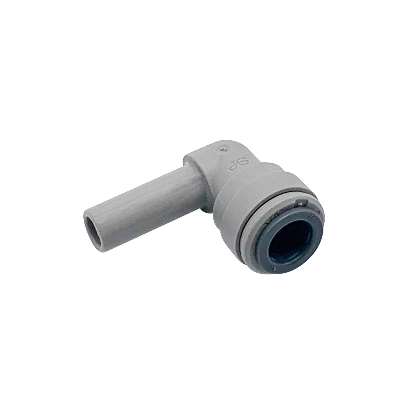 Gray Acetal Plug In Elbow 3/8 Stem - 3/8 Tube