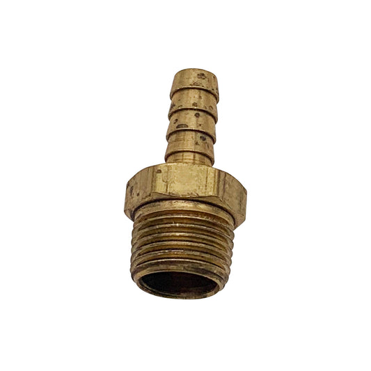 Brass Hose Nipple 3/8 Barb x 1/2 Mpt
