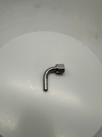 1/4 x1/4 Barb x Female Flare Swivel Elbow 90 Radius, Stain
