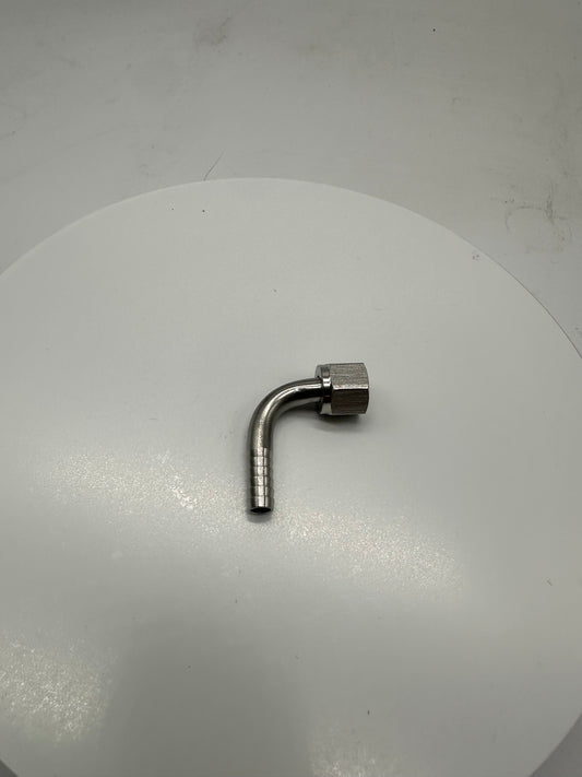 1/4 x1/4 Barb x Female Flare Swivel Elbow 90 Radius, Stain