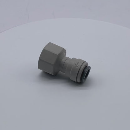 Gray Acetal Female Connector 3/8 X 1/2 BSPP (Cone End)