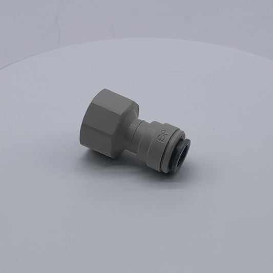 Gray Acetal Female Connector 3/8 X 1/2 BSPP (Cone End)