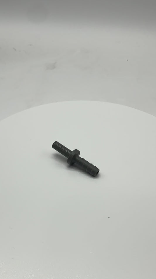 Stem Barb Conctr Acetal Gray-Stem OD 1/4" Tube ID 1/4"